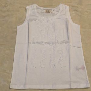 Mini Boden Ruffle White Tank Top